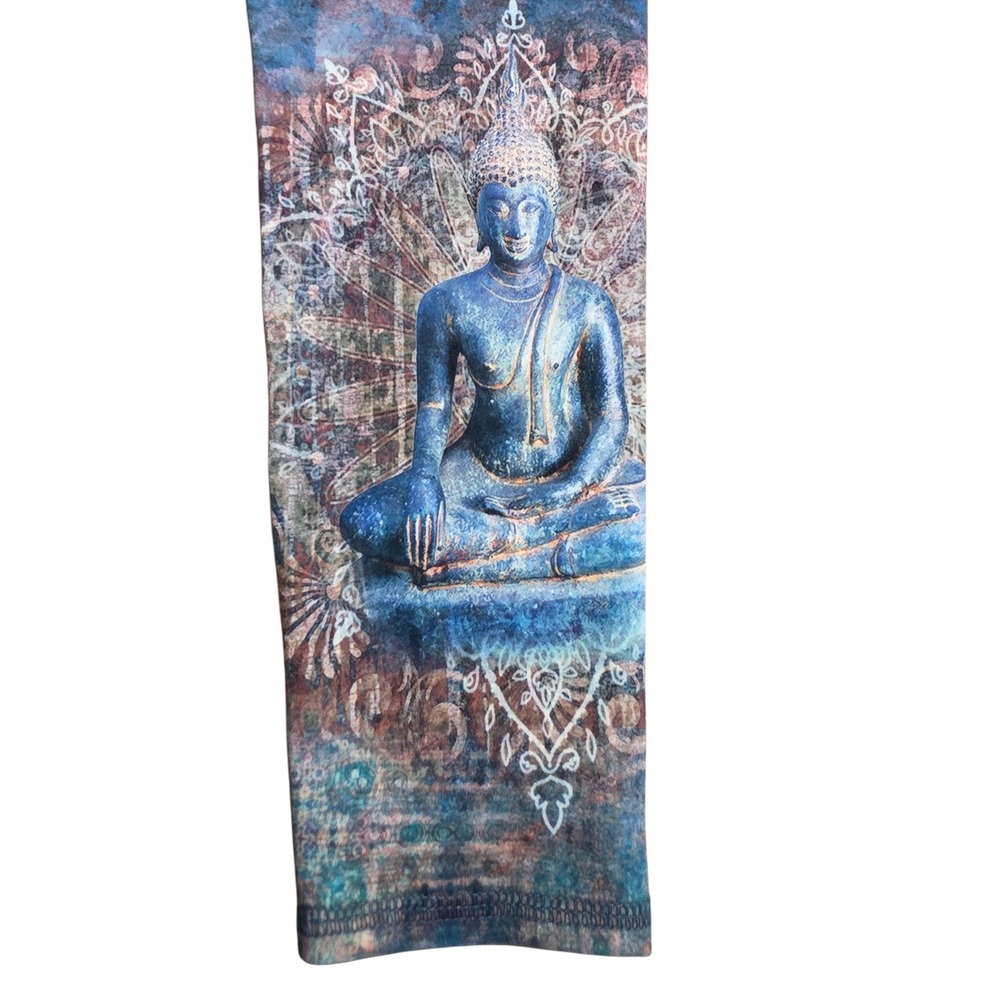 Evolution and Creation Buddha Mandala Print Leggings Blue Copper Small - Picture 4 of 6